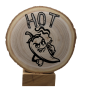 Hot Chili engraved ona wooden trivet